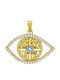 Kiriakos Gofas Pendant Kids Talisman Double Sided made of Gold 9K PR775