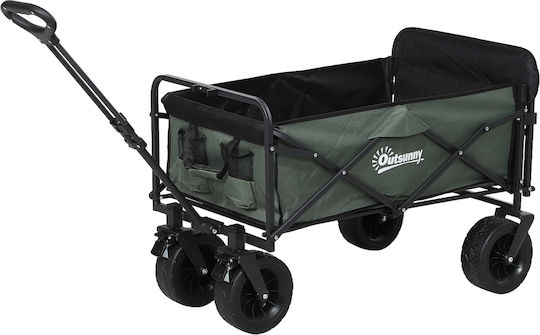 Foldable Garden Cart Metallic Four-wheel 95lt 21x48x78cm.