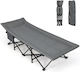 Costway Foldable Metallic Beach Sunbed Gray with Pillow