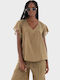 Γυναικεία Μπλούζα Βαμβακερή Black, Khaki