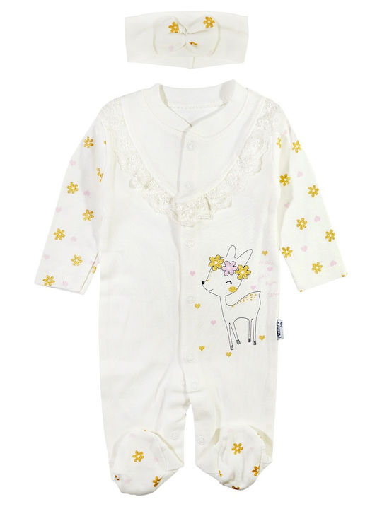 Annora Baby Baby Bodysuit Long-Sleeved Ecru