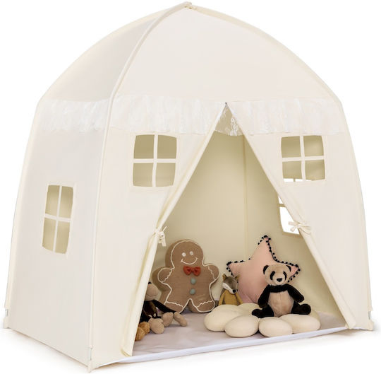 Costway Kinderzelt Kleines Haus Beige