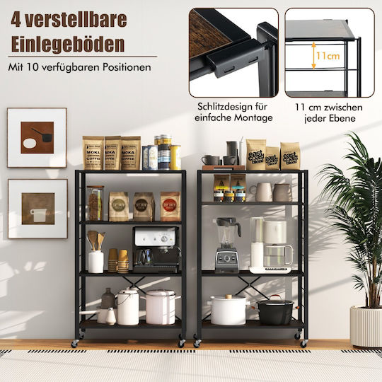 Costway Τρόλεϊ Πλαστικό Μαύρο JZ10223DK Costway Τρόλεϊ Πλαστικό Μαύρο JZ10223DK