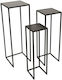 Stand-flower column Set of 3pcs Metal Black 20x20x67cm-25x25x77cm-30x30x88cm Art Et Lumiere 30594 Material Metal Black Art Et Lumiere Lumiere_30594