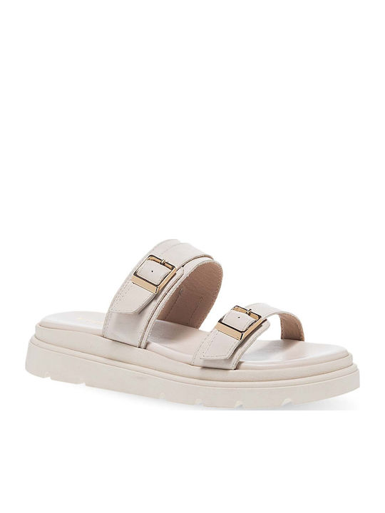 Sandale Casual Damă Din Piele Ecru