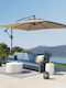 Hanging Square Parasol Metal Khaki 3x3m