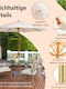 Round Wooden Beige Parasol Φ3xH2.62m