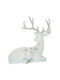 Iliadis Weißer Polyresin sitzender Hirsch 18x12x21cm
