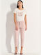 Hoch tailliert Damenjeans in Gerader Linie Rosa