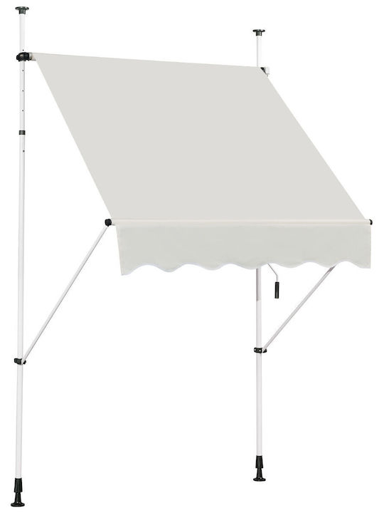 Costway Τέντα Βεράντας με Led Καφέ 1.5x1.2m