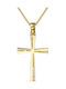 Papoulidis Jewellery Γυναικείος Χρυσός Σταυρός 14Κ Διπλής Όψης χωρίς Αλυσίδα