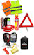 Car Safety KTEO Set with First Aid Kit Fire Extinguisher Warning Triangle Reflective Vest Tow Rope Emergency Hammer & Gloves