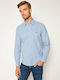 Battery Long-sleeved Cotton Shirt Sky Blue