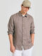 Long-sleeved Linen Shirt Brown