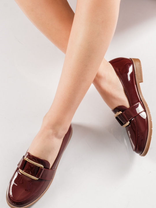 Λουστρίνι Γυναικεία Loafers σε Μπορντό Χρώμα