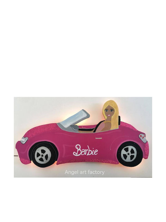 Παιδικό Ξύλινο Φωτιστικό Τοίχου Barbie