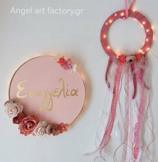Set of Kids Wall Lights Flower Coral-Pink