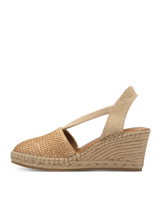 Tamaris Women's Fabric Platform Espadrilles Gold