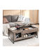 Rectangular Central Wooden Coffee Table with Lifting Mechanism Black W106xL55xH44.5cm