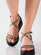 Strass Strap Platform Black