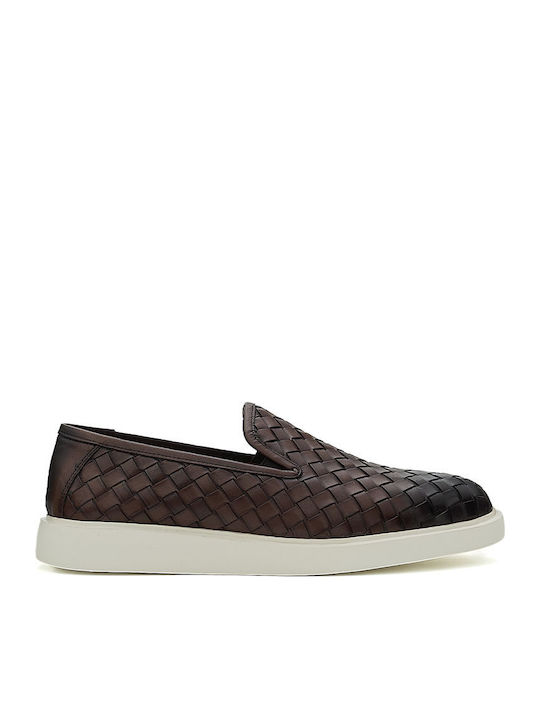 Δερμάτινα Ανδρικά Loafers σε Καφέ Χρώμα