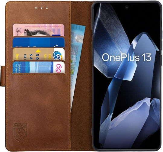 Rosso Deluxe Wallet Δερμάτινο / Σιλικόνης Καφέ (OnePlus 13)