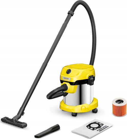 Karcher WD 2 Plus S V-15/4/18/C Vacuum Wet / Dry with Stainless Bin 15lt