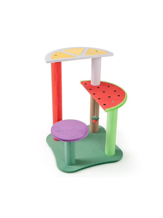 Costway Scratching Post Cat Trees Yellow 4 levels Height 69cm