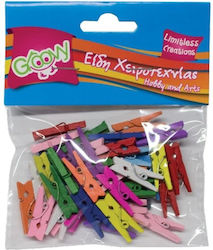 Colored Wooden Pegs 25mm/40pcs Groovy