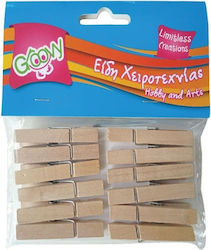 Wooden Pegs 48mm/12pcs Groovy