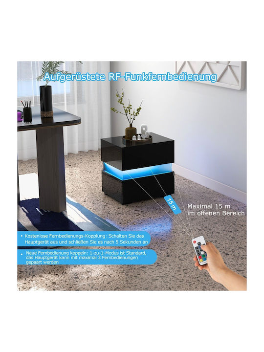Metal Bedside Table with Glass Surface Multicolour 45x35x45cm