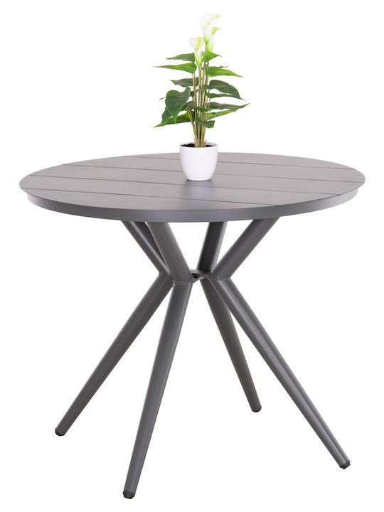 Garten- und Terrassentisch für Kleine Räume Aluminium Higer Grau 90x90x74cm