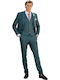 Men's Suit with Vest Green