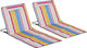 Outsunny Foldable Steel Beach Sunbed with Pillow 53x124x35cm