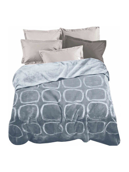 Релефно кадифено одеяло Carre Silk Touch светло сиво единично 160x220 Lh2320280