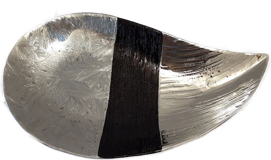Karvounis Frunză Platou Decorativ Ceramică Neagră 1buc 18x4.5buc