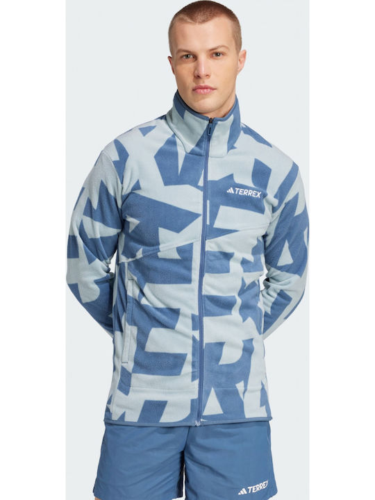 adidas Terrex Cardigan Fleece pentru Bărbați Blue JF9063 | Skroutz