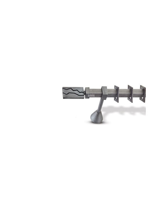 Enis by Domus Μεταλλικό Κουρτινόξυλο Δανάη Μονό Φ25mm 240εκ. Βιομηχανικό