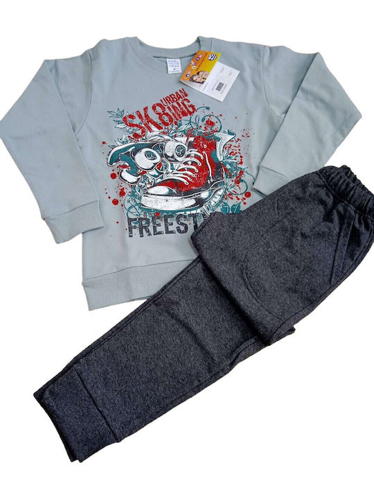Kinder Sweatpants Set - Jogginganzug Mint-anthracite 2Stück