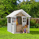 Multifunktionales Hölzernes Kinder-Spielhaus Garten mit Küche Grau 131x98,5x137cm