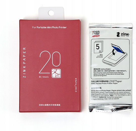 Zink-Fotopapier Mobiler Fotodrucker Laser 20 Stück 2x3