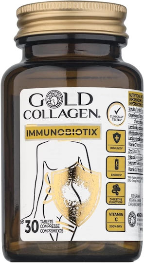 Gold Collagen Immunobiotix με Βιταμίνη C 1 ταμπλέτες 30 κάψουλες Natural