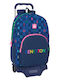Benetton Damero School Bag Trolley Elementary, Elementary Blue