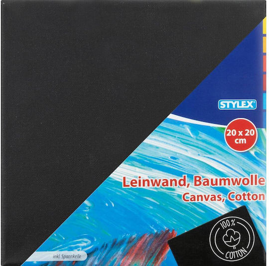 Καμβάς Τελάρο Ζωγραφικής Stylex 20x20cm Ά Ποιότητας Μαύρος 28597
