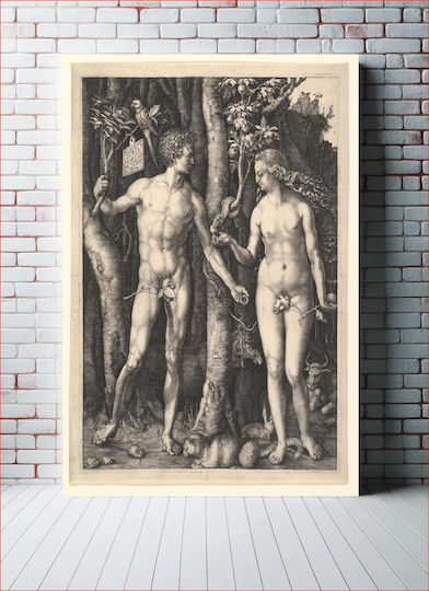 Tabloul Adam și Eva de Albrecht Dürer 50x80