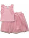 Kids' Set with Skirt Summer 2pcs Pink