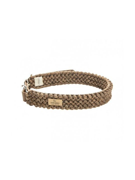 Unicord Handmade Dog Collar Knitted Braid Brown 30-36cm S