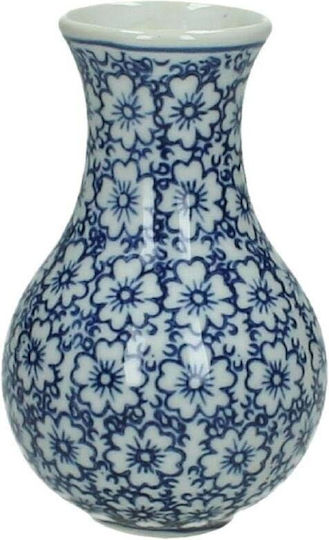 JK Home Decoration Keramik Vase Blau 7x7xH13cm