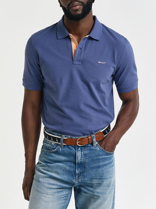 Gant Contrast Pique Polo T-shirt Indigo