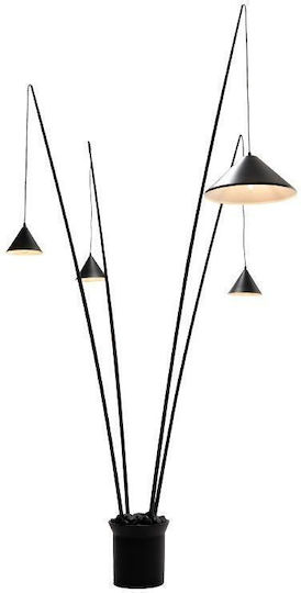 Aca Delia Floor Lamp H250xW100cm. with Socket for Bulb E27 Black
